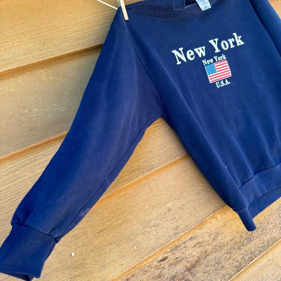 Vintage Jerzees New York USA Blue Sweatshirt Size L - Picture 4 of 11
